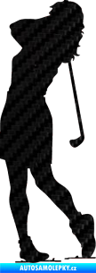 Samolepka Golfistka 015 pravá 3D karbon černý