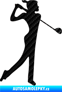 Samolepka Golfistka 016 pravá 3D karbon černý