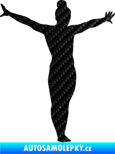 Samolepka Gymnastka 002 pravá 3D karbon černý