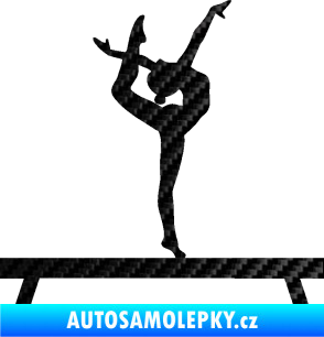 Samolepka Gymnastka 003 pravá kladina 3D karbon černý