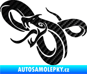 Samolepka Had 001 levá zmije 3D karbon černý