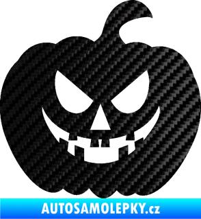 Samolepka Halloween 015 pravá dýně 3D karbon černý