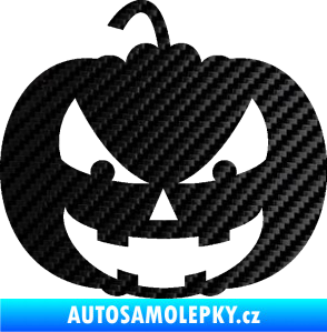 Samolepka Halloween 016 levá dýně 3D karbon černý