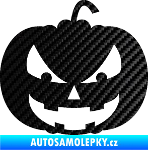 Samolepka Halloween 016 pravá dýně 3D karbon černý