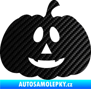 Samolepka Halloween 017 pravá dýně 3D karbon černý