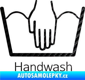 Samolepka Handwash ruční mytí 3D karbon černý