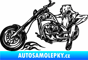 Samolepka Harley 001 levá 3D karbon černý