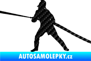 Samolepka Hasič 009 levá 3D karbon černý