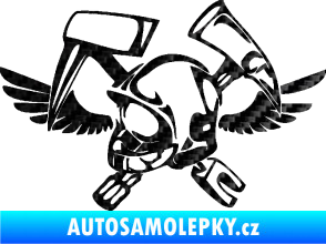 Samolepka Hasič 011 levá helma 3D karbon černý