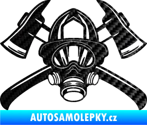 Samolepka Hasič 014 3D karbon černý