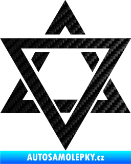 Samolepka Hexagram 3D karbon černý