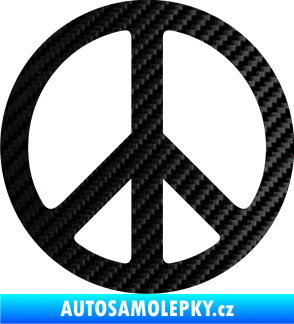 Samolepka Hippies 001 3D karbon černý