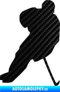Samolepka Hokejista 003 pravá 3D karbon černý