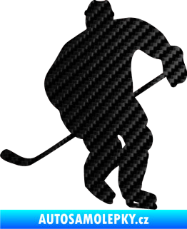 Samolepka Hokejista 007 levá 3D karbon černý