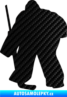 Samolepka Hokejista 011 levá brankář 3D karbon černý