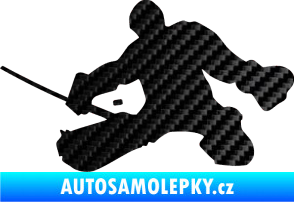 Samolepka Hokejista 015 levá brankář 3D karbon černý
