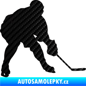 Samolepka Hokejista 016 pravá 3D karbon černý