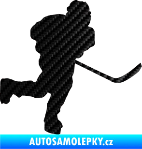 Samolepka Hokejista 017 pravá 3D karbon černý
