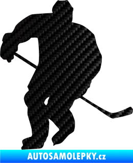 Samolepka Hokejista 020 levá 3D karbon černý