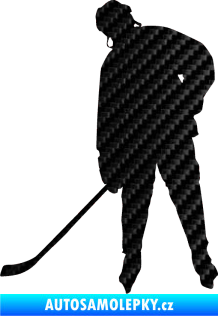 Samolepka Hokejista 024 levá 3D karbon černý