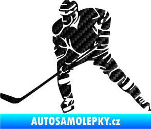 Samolepka Hokejista 026 levá 3D karbon černý