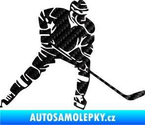Samolepka Hokejista 026 pravá 3D karbon černý