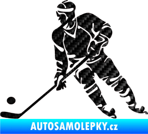 Samolepka Hokejista 027 levá 3D karbon černý
