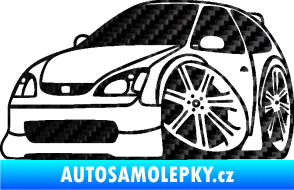 Samolepka Honda Civic karikatura levá 3D karbon černý