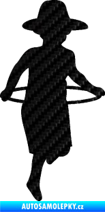 Samolepka Hula Hop 001 pravá dítě s obručí 3D karbon černý