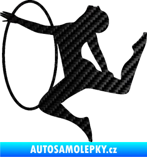 Samolepka Hula Hop 002 levá gymnastka s obručí 3D karbon černý