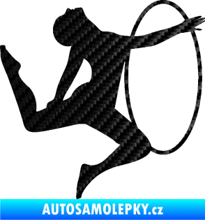Samolepka Hula Hop 002 pravá gymnastka s obručí 3D karbon černý