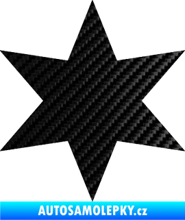 Samolepka Hvězda 002 3D karbon černý
