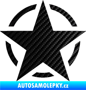 Samolepka Hvězda US Army 001 3D karbon černý