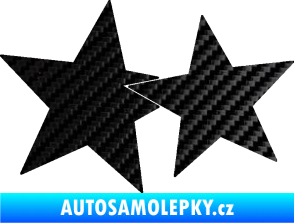 Samolepka Hvězdy 002 levá spojené 3D karbon černý