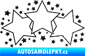 Samolepka Hvězdy a hvězdičky dekor 3D karbon černý