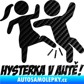 Samolepka Hysterka v autě pravá 3D karbon černý