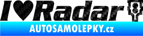Samolepka I love radar nápis 3D karbon černý