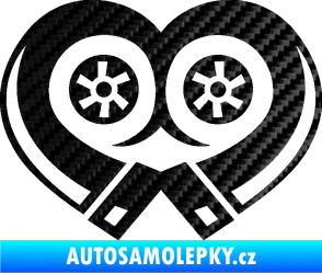 Samolepka I love turbo 3D karbon černý