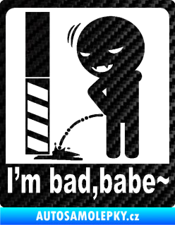 Samolepka I´m bad, babe 3D karbon černý