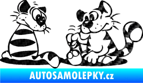 Samolepka Interiér 010 pravá kočičky 3D karbon černý