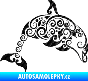 Samolepka Interiér 015 pravá delfín  3D karbon černý