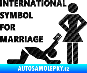 Samolepka International symbol for marriage 3D karbon černý