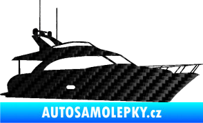 Samolepka Jachta 001 pravá 3D karbon černý