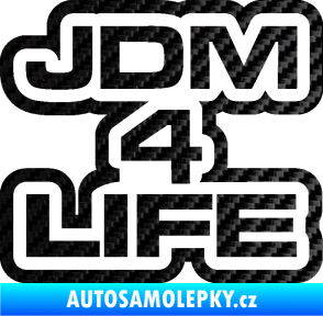 Samolepka JDM 4 life nápis 3D karbon černý