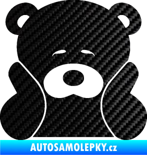 Samolepka JDM medvídek 3D karbon černý