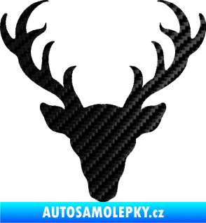 Samolepka Jelen trofej 003 3D karbon černý