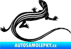 Samolepka Ještěrka 011 pravá 3D karbon černý