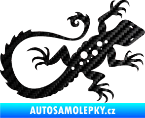 Samolepka Ještěrka 012 pravá 3D karbon černý