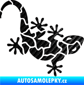 Samolepka Ještěrka 015 pravá 3D karbon černý