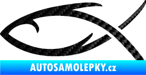 Samolepka Jesus rybička 008 3D karbon černý